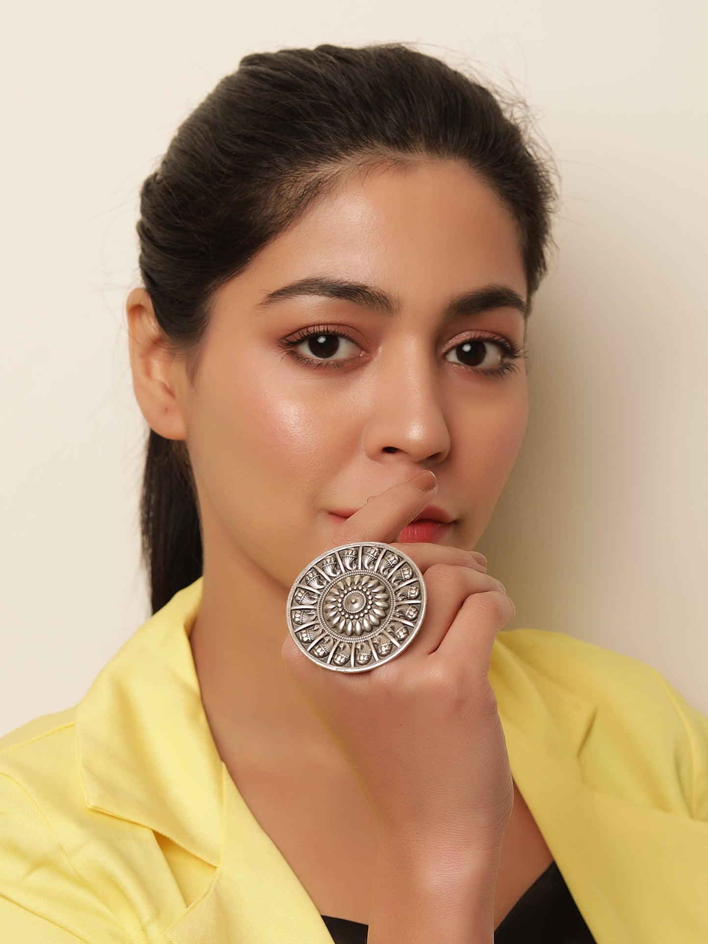 The Gorgeous Peacock Nape Brass Ring