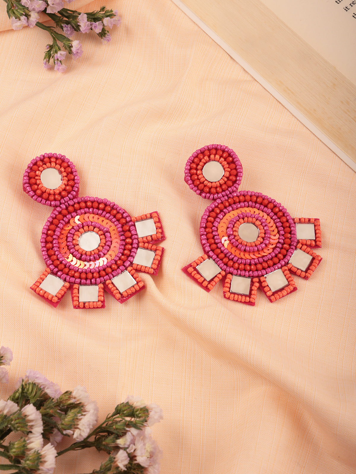 The Glossy Coral Abundance Earrings in Pink & Orange