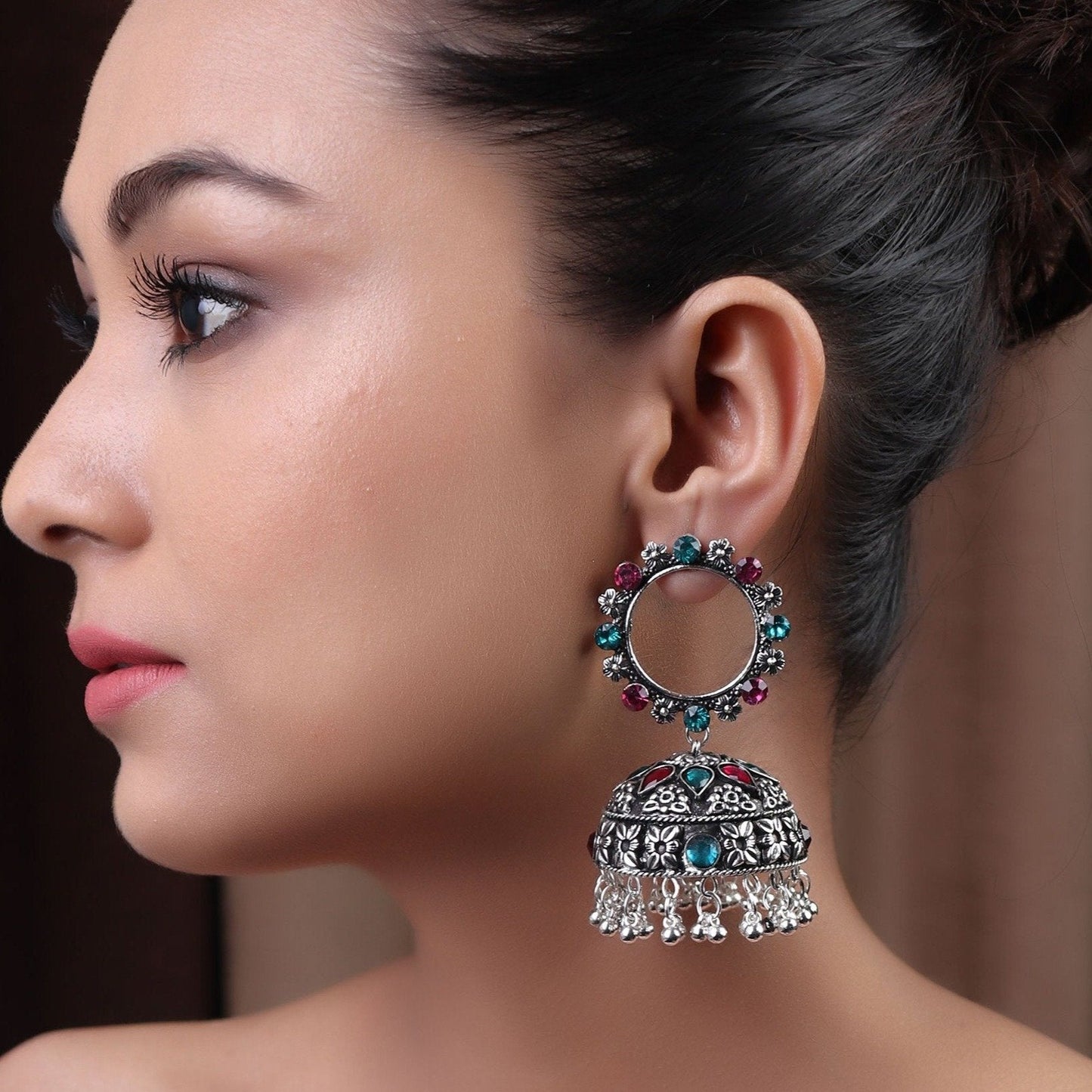 Earrings,The Twirl Pearl Earring in Turquoise Blue & Pink - Cippele Multi Store
