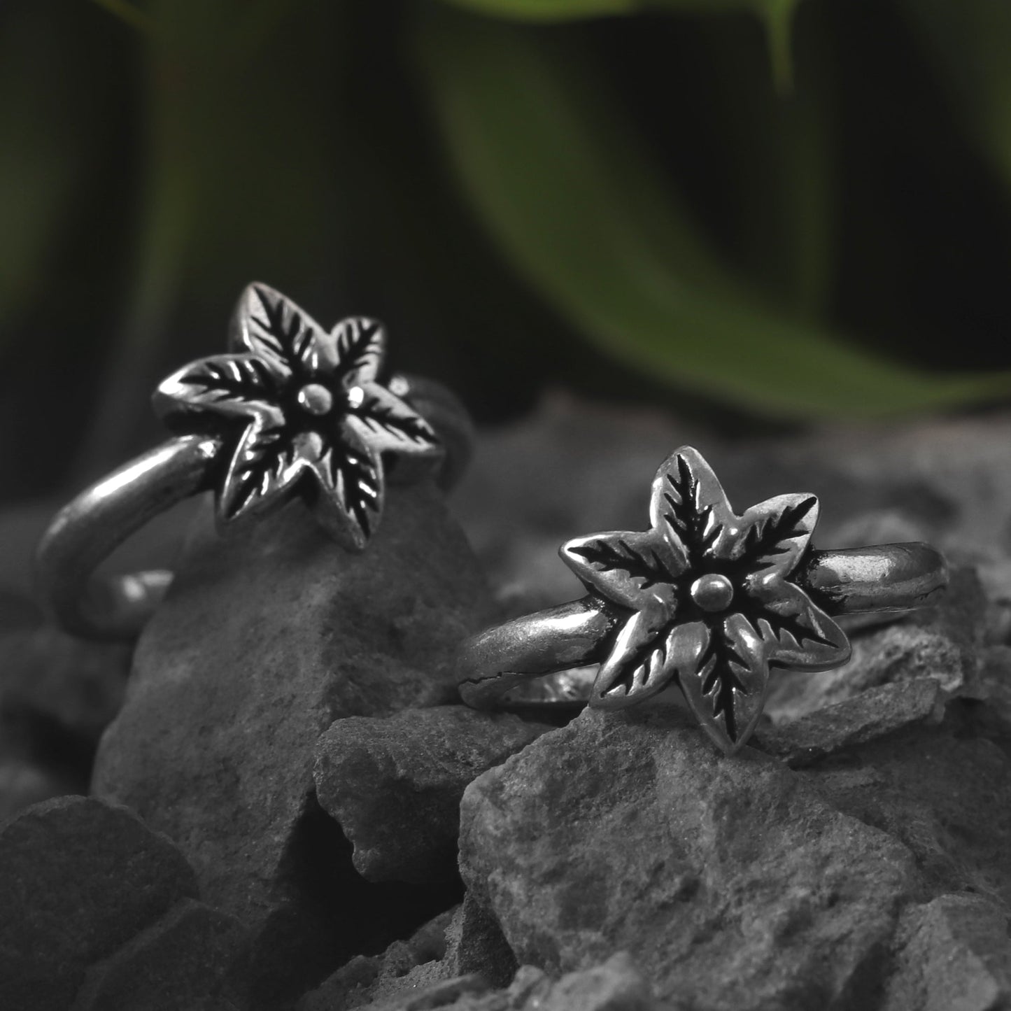 Autumn Leaf Brass Toe Rings (Set of 2)