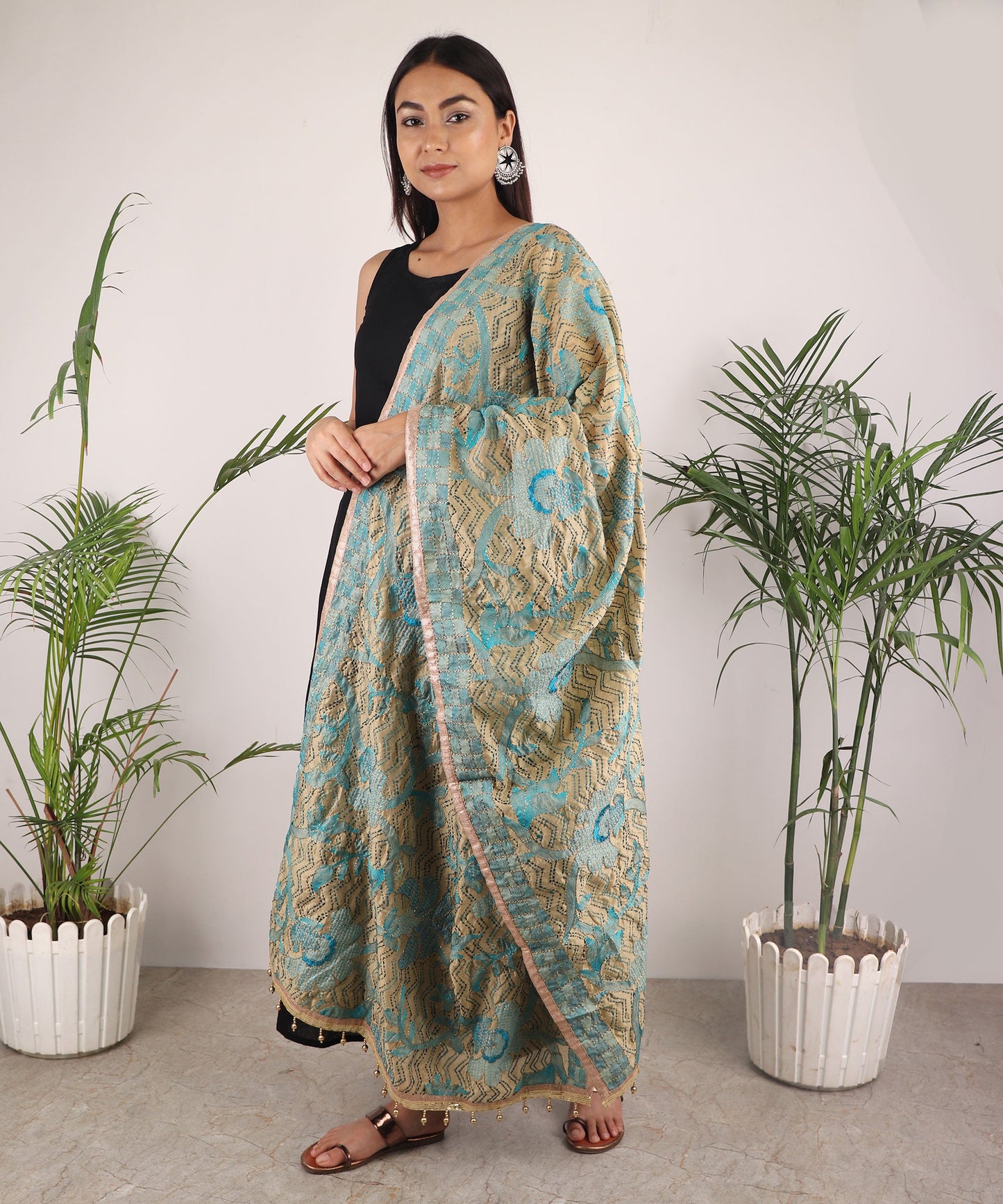 Dupatta,The Artistic Phulkari Dupatta - Cippele Multi Store