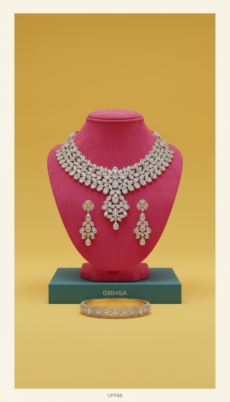 CZ Statement Set with Bold Detailing