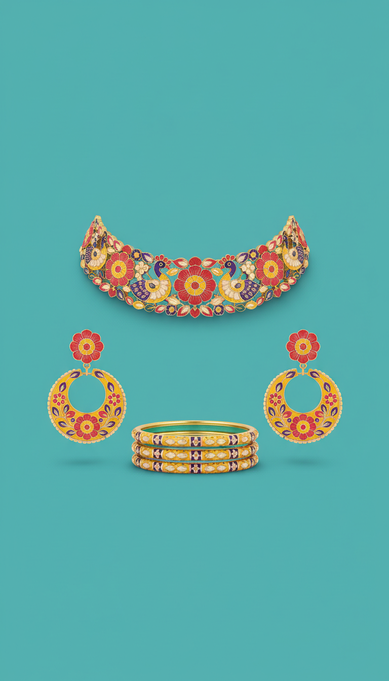 Meenakari Festive Set with Artisanal Touches