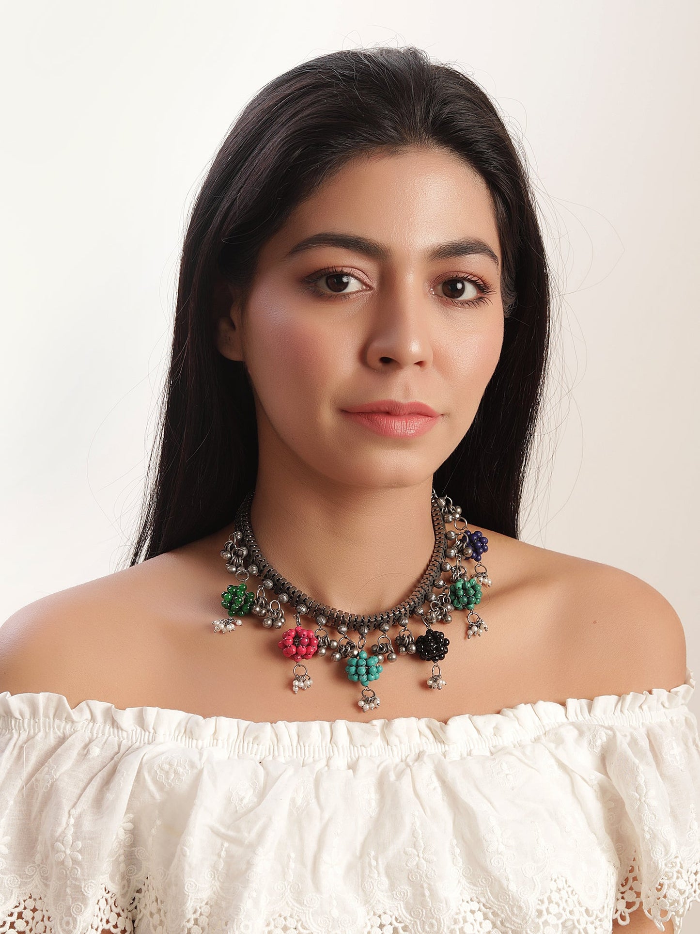 Multicolor Cherry Bun Necklace