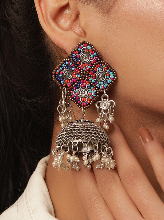 The Weavy Corally Jhoomar Earrings