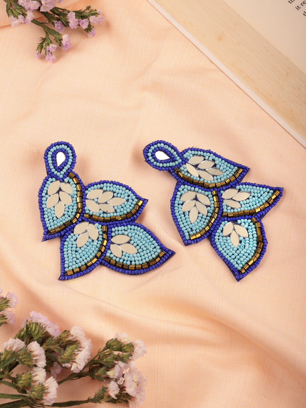 The Beady Crumb Earrings in Shades of Blue