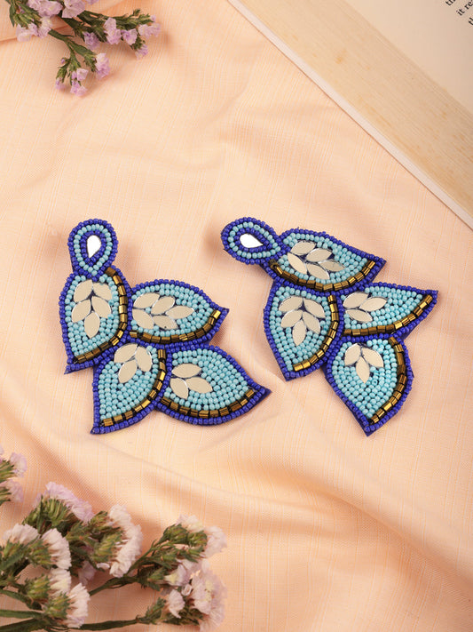 The Beady Crumb Earrings in Shades of Blue