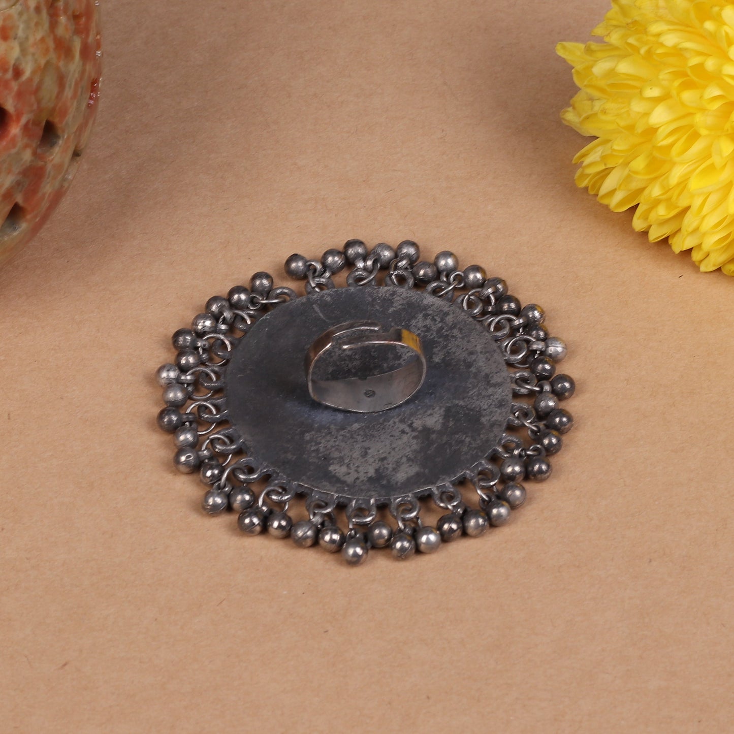 The Color Droplet Afghani Adjustable Ring