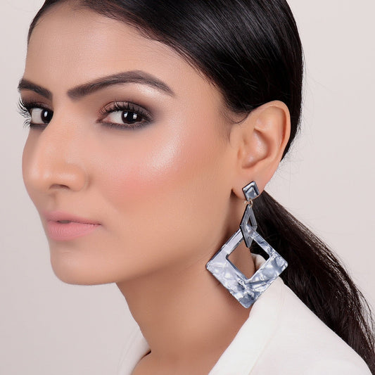Earrings,Steel Silver Danglers - Cippele Multi Store