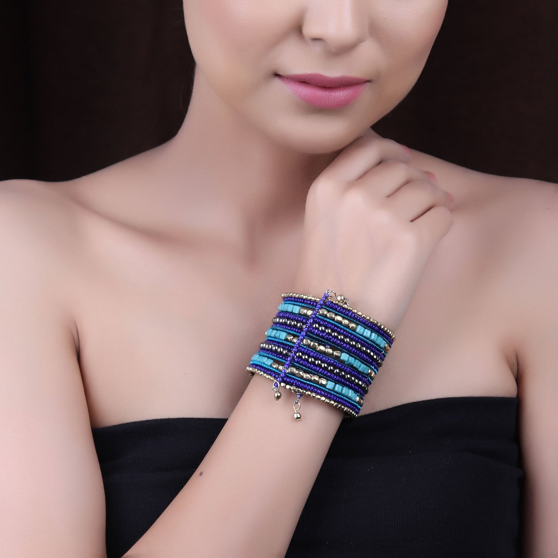 Hand Cuff,Blue Boho Kada - Cippele Multi Store