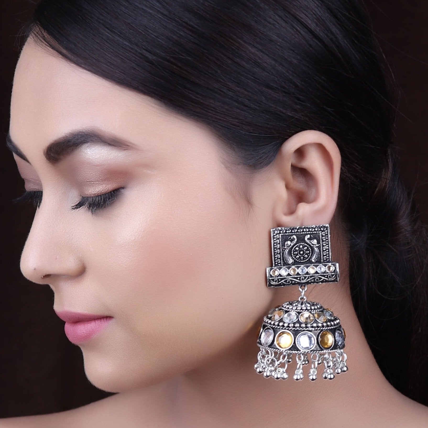 Earrings,The Farbella Jhoomer Earrings in White & Cream - Cippele Multi Store
