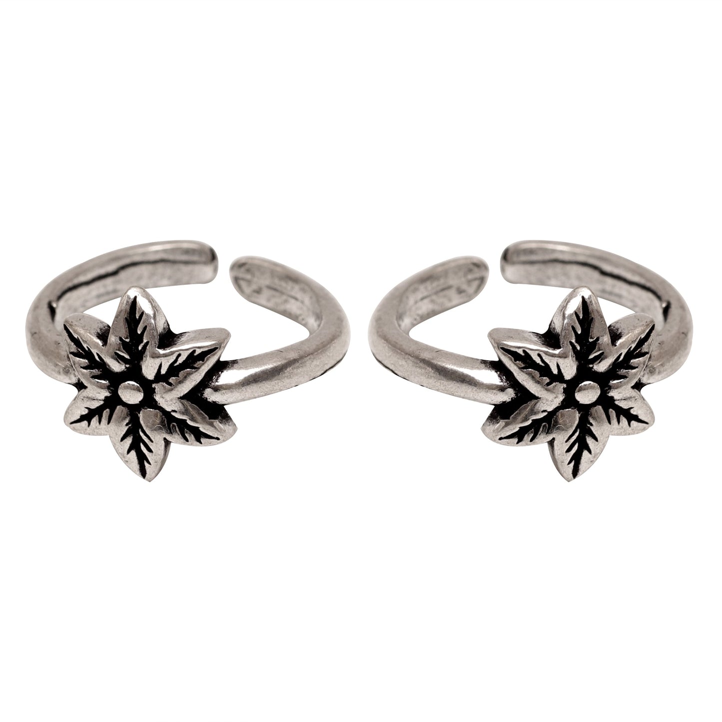 Autumn Leaf Brass Toe Rings (Set of 2)