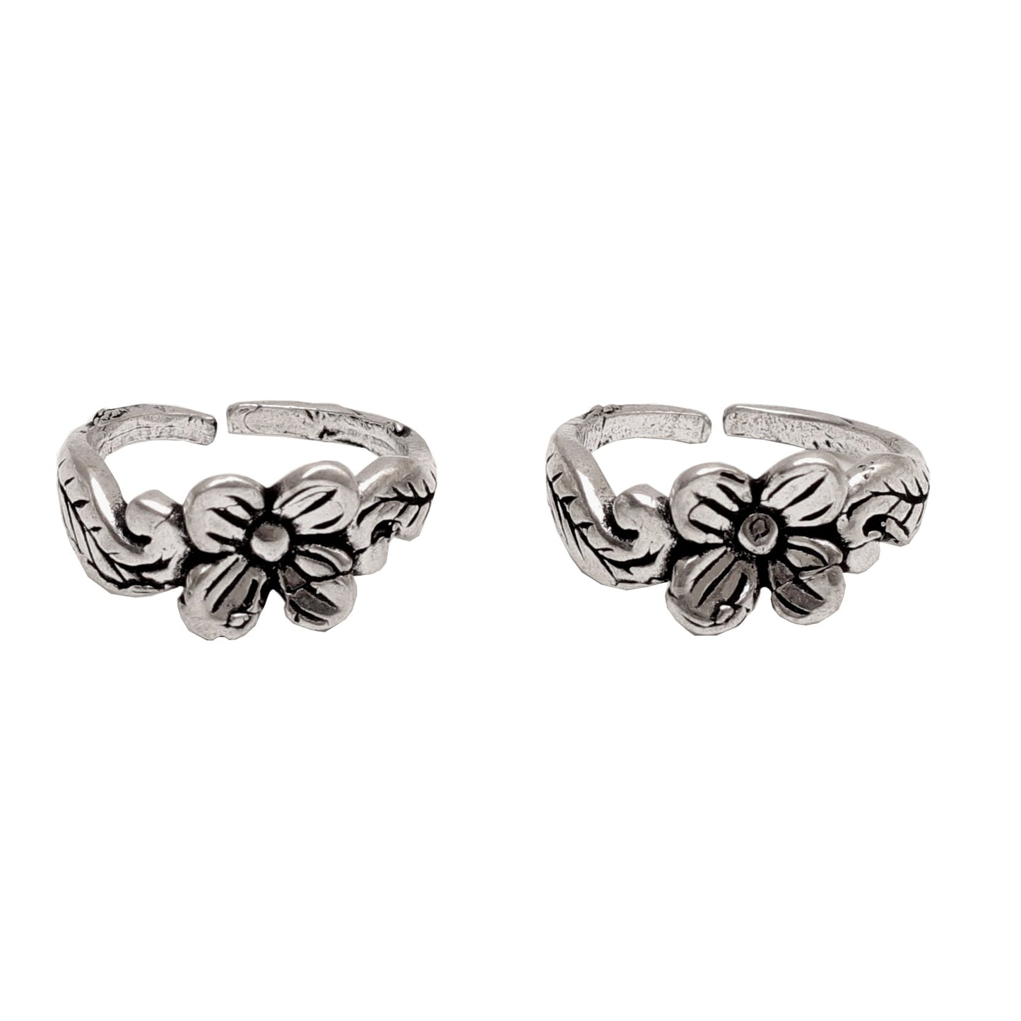Flower Brass Toe Rings (Set of 2)