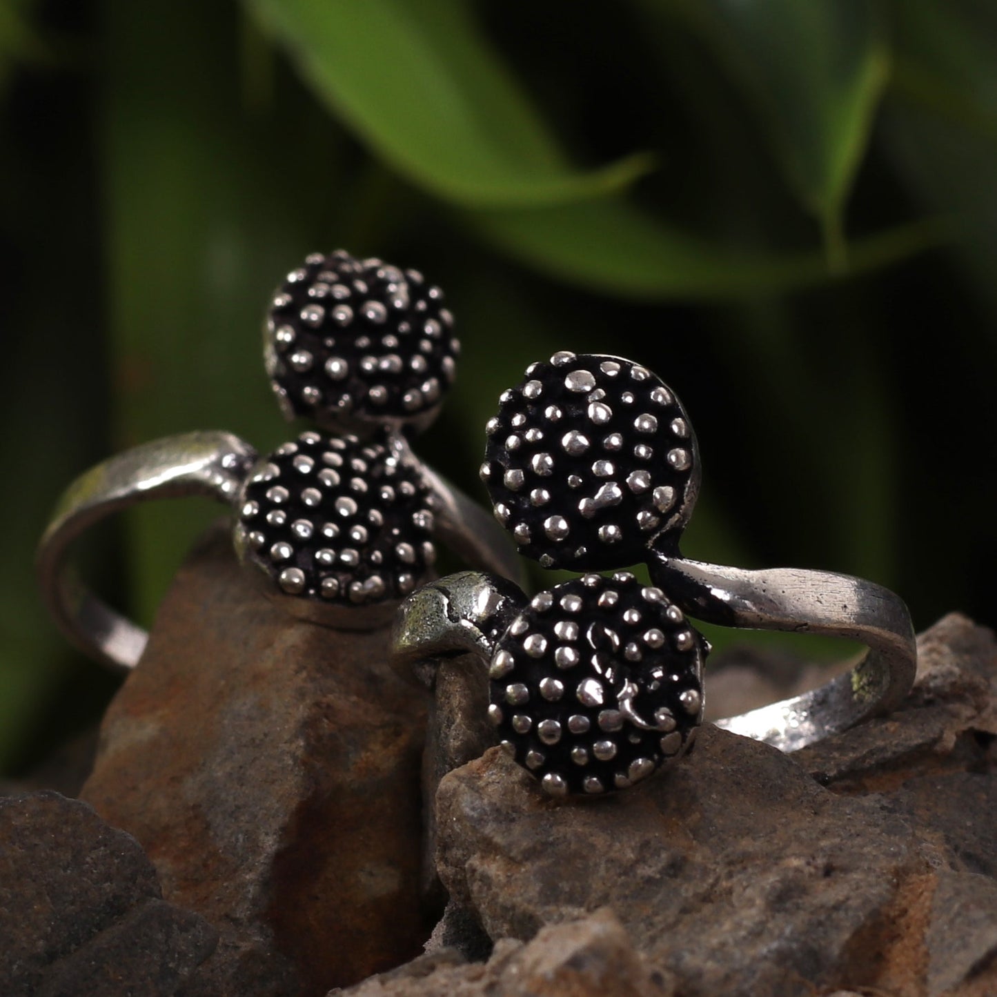 Dotted Brass Toe Rings (Set of 2)