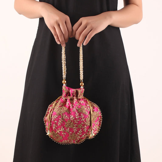 Potli,The Golden Amulet Magenta Potli - Cippele Multi Store
