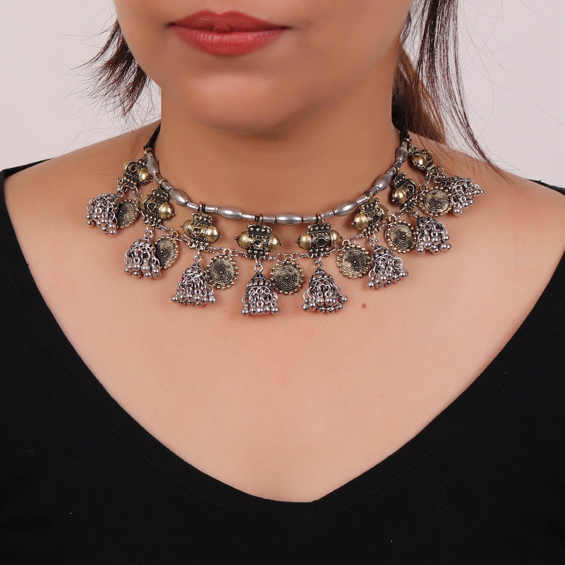 Necklace,The treasure Box-Plate Necklace in Dual Tone - Cippele Multi Store