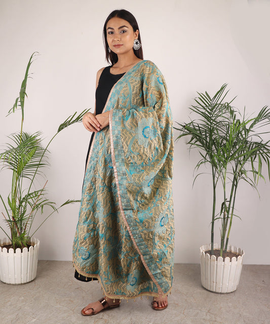Dupatta,The Artistic Phulkari Dupatta - Cippele Multi Store