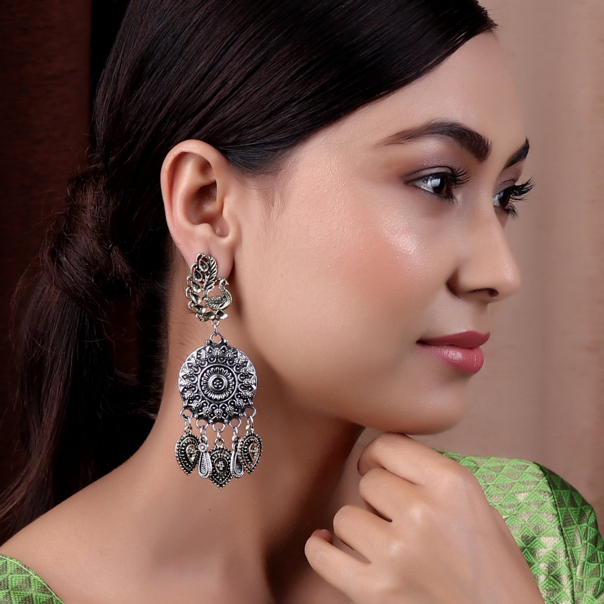 Earrings,The Royal Swan Earring in Dual Tone - Cippele Multi Store