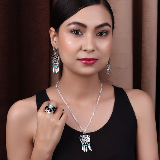 Necklace Set,The Ethiopian Tribal Set in Blue - Cippele Multi Store
