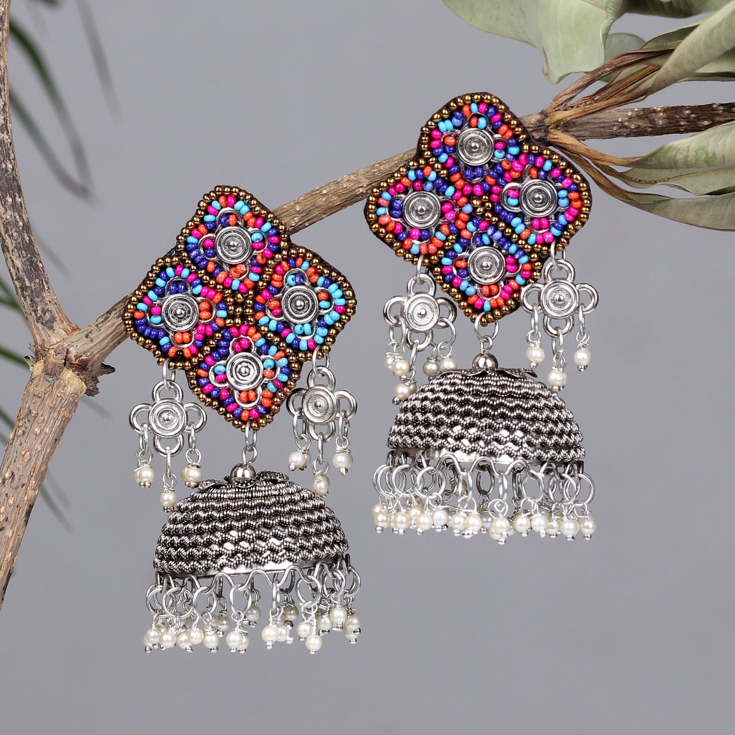 The Weavy Corally Jhoomar Earrings