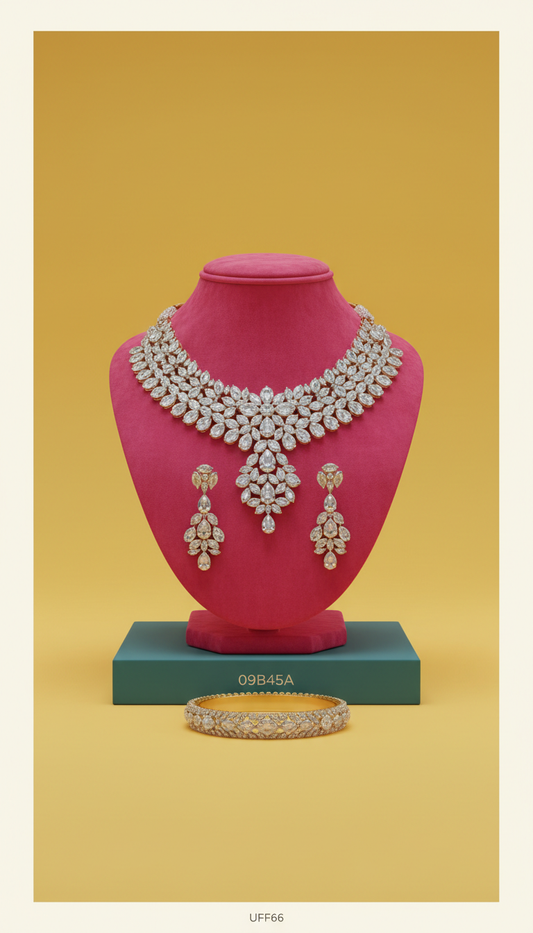 CZ Statement Set with Bold Detailing