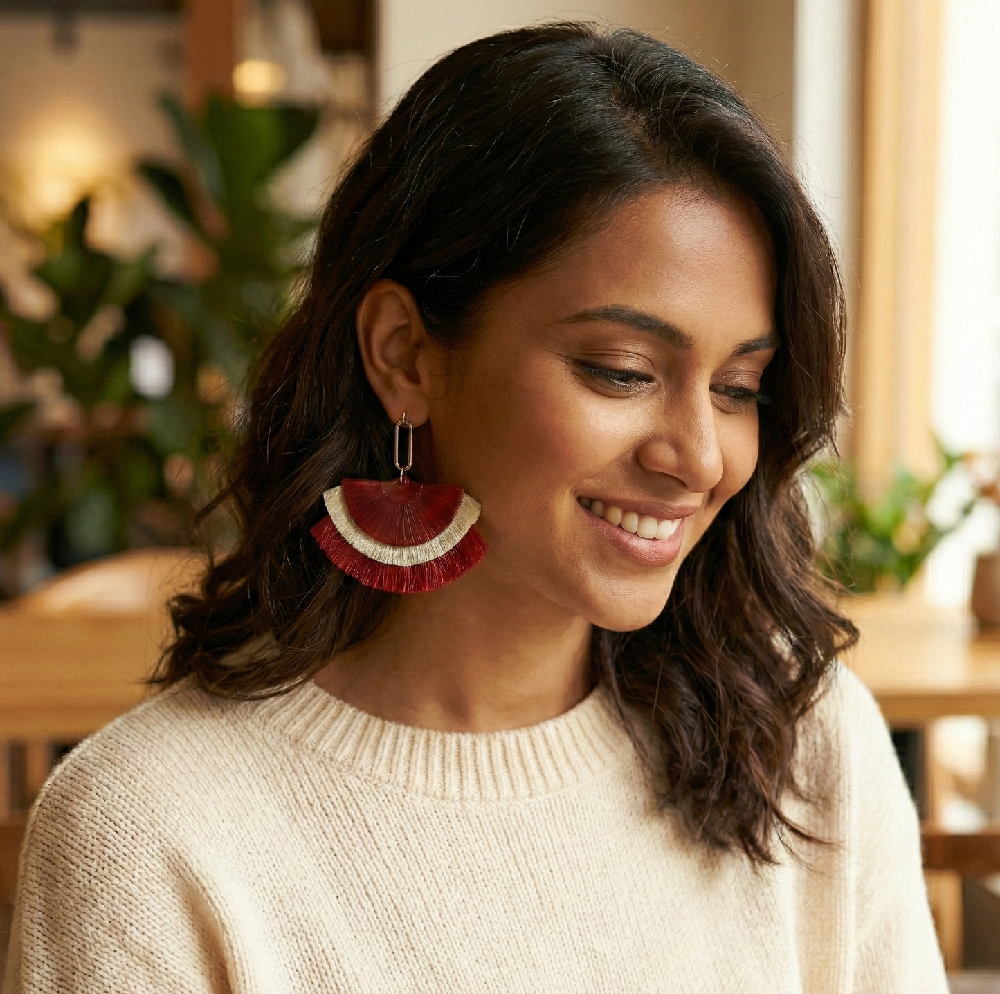 Red Tassel Earrings